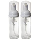 Clear PET BPA Free Plastic Refillable Travel Foamer Pump Bottle - 1.7 oz (2 Pack)