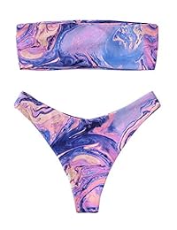 Traje de baño sexy para dama con estampado sin tirantes