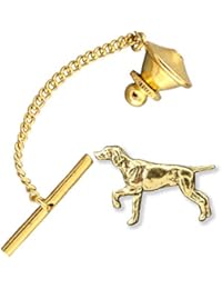 Creative Pewter Designs English Pointer Dog 22k Gold Plated Tie Tack, Tie Pin, Jewelry, DG376TT