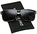 WearMe Pro - Premium Polarized Mirror Lens Classic Style Sunglasses (Black, 53)