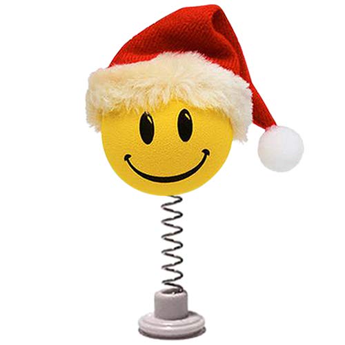 HappyBalls Happy Santa w Hat Car Antenna Topper/Antenna Ball/Mirror Dangler/Desktop Spring Stand