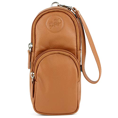 Mrs. Brog Elegant Full Grain Leather Cigar Pouch - Travel Case - Tan