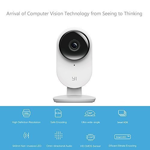 YI Home Camera 2, 1080p Full HD Wireless IP Security Surveillance System with Activity Zone