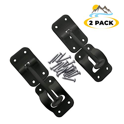 Camp'N T-Style 3 1/2" Door Latch-Holder-Catch with Hardware for RV, Trailer, Camper, Motor Home, Cargo Trailer - OEM Replacement (Black 2-Piece) - Thumbnail 6