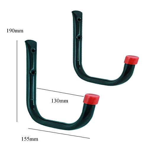2 x Heavy Duty Storage Hooks Wall Mounted, Ladder Garage Shed Bikes Tools Garden - Thumbnail 4