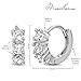 MIA SARINE 12mm 1-1/2 Cttw Cubic Zirconia Small Hoop Huggie Earrings for Women in Rhodium Plated 925 Sterling Silver