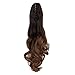 Neverland Beauty Ponytail Extension, Natural Ombre Look Two Tone Long Curly Big Wavy Claw Synthetic Curly Ponytail Clip for Women, Girls (20inch)