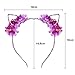 Maxdot 7 Pieces Flower Cat Ears Headband Elegant Women Girl Hairband Cat Bow Hairbands Makeup Party Headwear, 7 Colors