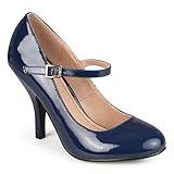 Journee Collection Womens Patent Round Toe Mary Jane Pumps