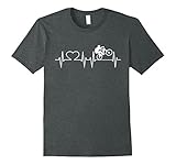 Mens Heartbeat Mountain Biking T Shirt Mountain Bike T-Shirt 2XL Dark Heather