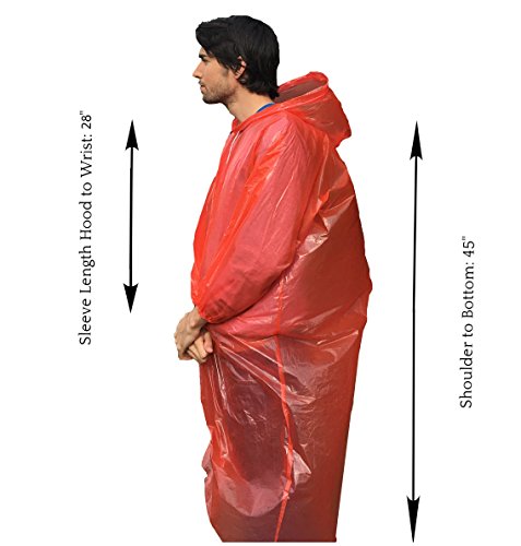 image for Disposable Rain Ponchos By Perfect Poncho: Pack Of 6 Waterproof Rainco