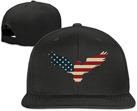 American Flag Bald Eagle Unisex Adjustable Flat Hat Bill Snapback Baseball Cap Outdoor Sports 8 Colors