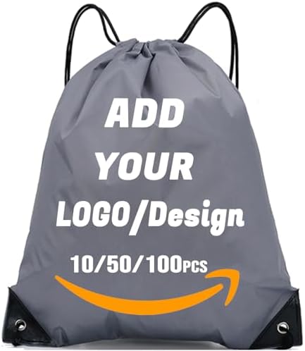 名作　LOGO DRAWSTRING SHOULDER BAG GRAY Amazon.com | Custom Drawstring Bags With Logo Custom Drawstring