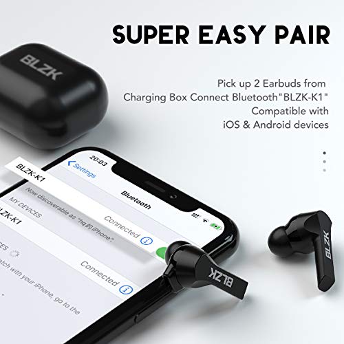 Wireless Earbuds，BLZK K1 [Upgraded Comfort] Immersive Bass Sound inEar