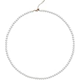 UAREBST Pearl Choker Necklace for Women, 4/6/8/10mm White Imitation Pearl Necklace, Round Faux Glass Pearl Necklace, Pearl Necklace, Elegant Wedding Parties Pearl Necklace