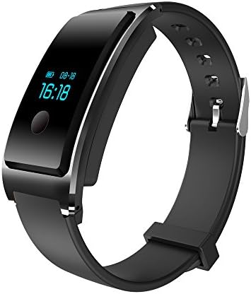 Fitness Tracker, Xiaoou Bluetooth Sports Smart Bracelet Wristband with Heart Rate Monitor Water-proof Sport Pedometer Call Reminder for iPhone 7/7 Plus IOS Samsung Andorid smartphones (Black)