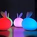 Touch Bunny Nightlights, Interesting Mild Soft lighting ,7 Changing Lighting Perfect Small Gift for Children by Shiloh-E Tech