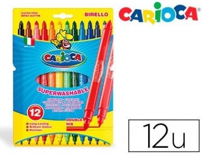ROTULADOR FIBRA CARIOCA BIRELLO DOBLE CAJA de 12: Amazon.es: Electrónica