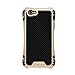 IPhone SE Case,WishLotus® Shockproof Drop Proof Water Resistant Carbon Fiber Zinc Magnesium Alloy Metal Gorilla Glass Heavy Duty Armor Case Cover for Apple iPhone SE & iPhone 5S 5 (Gold/Black/Black)