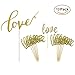 Gold Love Cake Topper Mini Love Cupcake Toppers Picks for Wedding Bridal Shower Engagement Decorations Supplies by GOCROWN