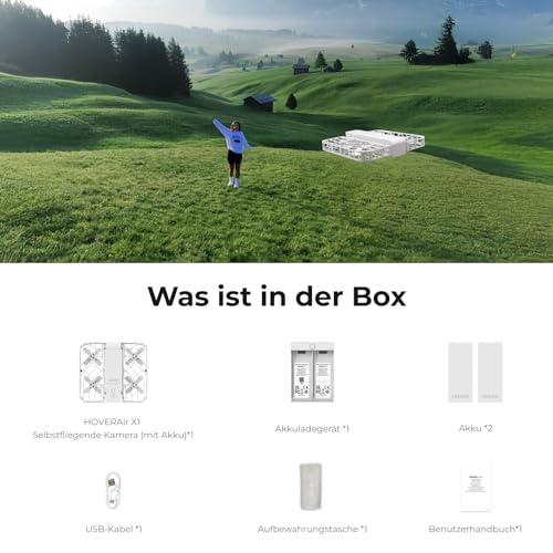 HOVERAir X1 Drohne mit kamera, Selbstfliegend Kamera Drone mit Folge-mir Modus, Mini Drohne im Taschenformat, HDR-Videoaufnahme, intelligente Flugrouten, Freihandsteuerung, Weiß (Combo Plus) 10
