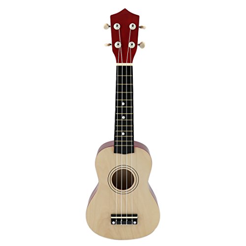 RuiyiF Toy Ukulele for Kids 21 Inch Soprano Wood Ukulele Kids Guitar for Girls Boys Beginner Age 3-5 with 4 Nylon Strings (Burlywood)