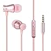 Ephone in-Ear Earbuds Headphones, Metal Magnetic Housing and Wired Bass Stereo Headsets, Earphones with Microphone Apply to 3.5mm Audio Jack - Rose Gold