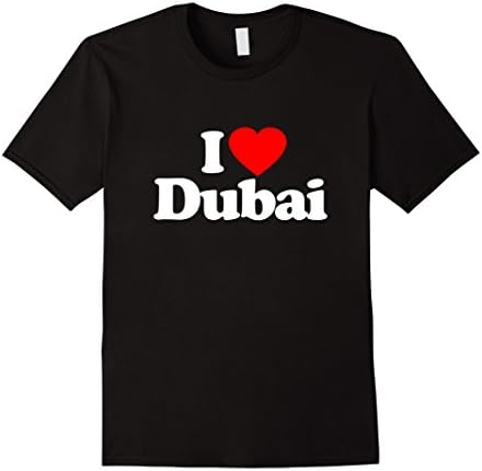 Men's I Love Heart Dubai UAE United Arab Emirates Funny T-Shirt 3XL Black
