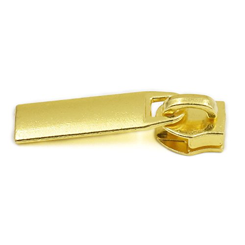 Fujiyuan 50 Sets #3 Zipper Puller Slider Stop B Pull Molded for Purse Handbag Bag Wallet Luggage Gold