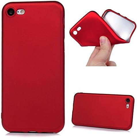 iPhone 6s Plus Case, iPhone 6 Plus Case, CROSSTREE Smooth Flexible Soft Shinny Metallic Paint Shock-Absorption Bumper Anti-Scratch for Apple iPhone 6s Plus and iPhone 6 Plus 5.5 Inch (Red)
