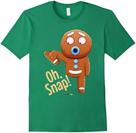 Mens Oh Snap Shirt - Gingerbread Funny Christmas T-shirt XL Kelly Green
