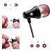 Earbuds with Microphone, in-Ear Headphones and Volume Control, Built-in Mic Earphones for Phone Tablet Laptop 3.5mm Audio Plug Devices Black