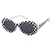 JUCOO Clout Goggles Oval Sunglasses Mod Style Retro Thick Frame Inspired Sunglasses
