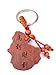Betterdecor Feng Shui Peach Wood Carved Tribute Horse Key Ring for Wealth