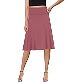 Sweet Hearts A-Line Midi Skirts for Women- High Waist Knee Length Casual Flared Flowy Skirt Made in USA