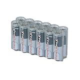 Storacell by Powerpax AA Battery Caddy, Clear, Holds 12 Batteries