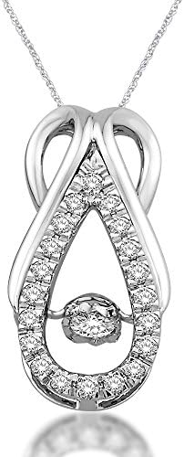Wickersham Closeouts 10K White Gold 1/3 Ct.tw. Diamond Moving Fashion Pendant (Color G-H Clarity I2-I3)