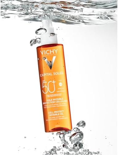 Óleo Invisible Cell Protect, FPS 50+ Fotoprotetor, Protege a pele dos danos solares, Melhora a qualidade visível da pele, Sensação de toque seco, Capital Soleil, 200ml