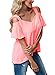 FIYOTE Women Cold Shoulder Coutout Ruffles Casual Tops Blouse Large Size Pink