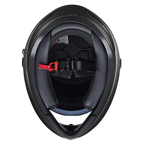 LeeMas Inc DOT Approved Motorcycle Full Face Helmet Double Visors ABS Air Vent Lightweight Motorbike Touring Sports (Size L, Matte Black) - Thumbnail 5
