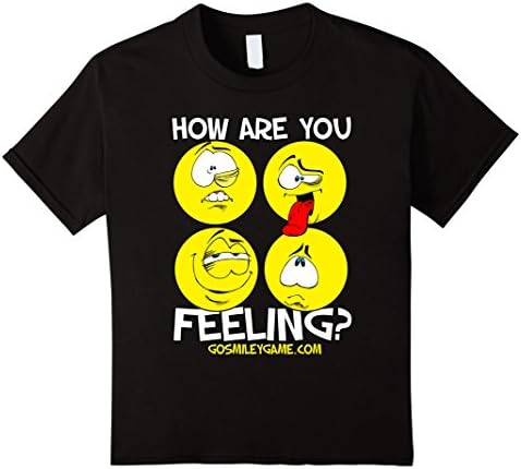 Kids Go Smiley Emotions Clothing T-shirt: How are YOU feeling? 8 Black