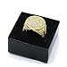 L & L Nation Men HQ 14K Gold Tone Round Side CZ Hip Hop Ring Sizes 7-12
