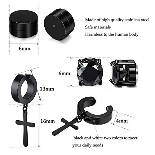 RIOSO Stud Earrings for Men Women Stainless Steel Hoop Cross