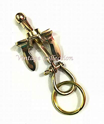 Omaira Naaz Nautical Anchor Antique Brass Keyring Decor Polished Ship Vintage Keychain Style