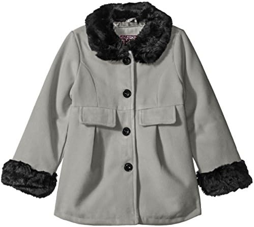 Ok Kids! Little Girls' Toddler Dress Wool Coat, Smoke, 4T