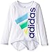 adidas Little Girls' Long Sleeve Girly Tee Shirt, Cotton White, 5