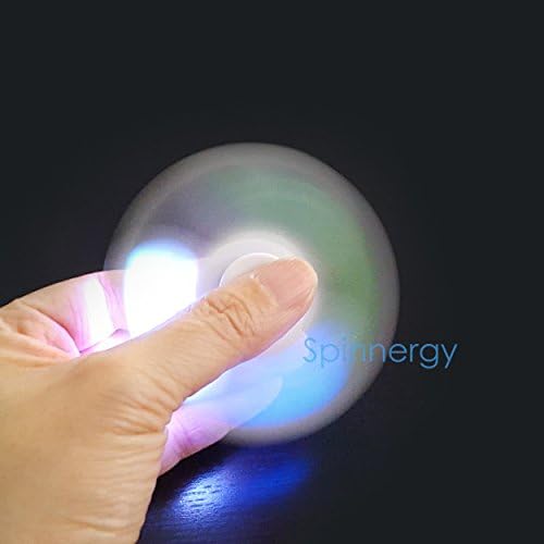 Spinnergy LED Fidget Spinners Light UpTri-Spinner Single Finger Hand Toy (White)