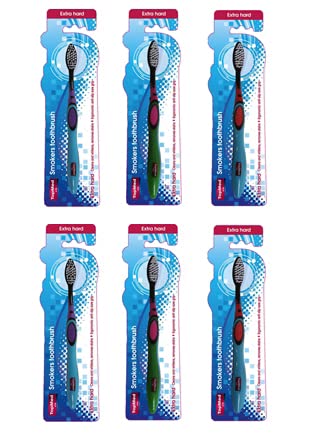 Top Med ETS Smokers Toothbrush Extra Hard (Color May Vary) (1 Count (Pack of 6))