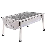 Portable thickened Outdoor Stainless Steel Folding Charcoal Picnic BBQ Grill Small Size
