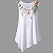 Oksale® Women Summer Loose Leisure Plus Size Feather Print Asymmetric Sleeveless Tunic Vest Top (White, XXL)